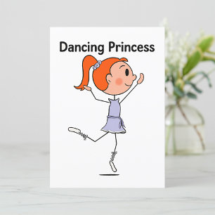 Invitation Chiffre de la princesse mignonne Ballerina
