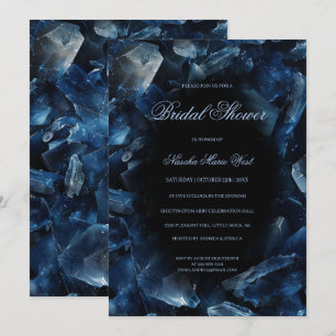 Invitation Chiffres de sorcière Boho bleu foncé Fête des mari