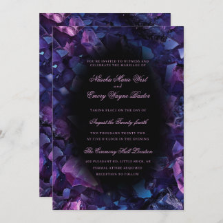 Invitation Chiffres de sorcière Boho pourpre foncé Mariage no