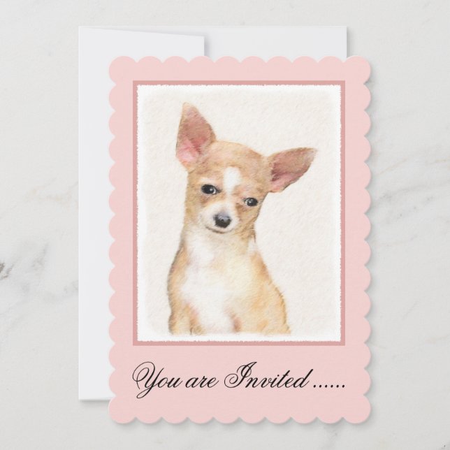 Invitation Chihuahua Peinture - Cute Original Chien Art (Devant)
