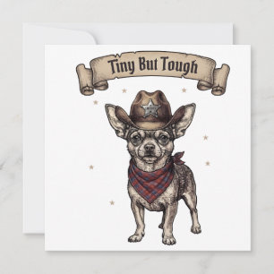 Invitation chihuahua, tout petit mais robuste, chien cowboy,