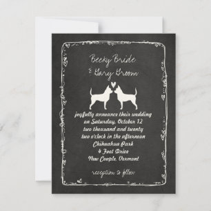 Invitation Chihuahuas Silhouettes Mariage