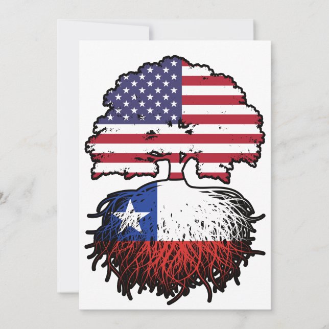 Invitation Chili Amérique chilienne États-Unis drapeau des ra (Devant)