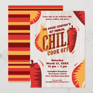 Invitation Chili Cook Off Corporate Party   Concours BBQ