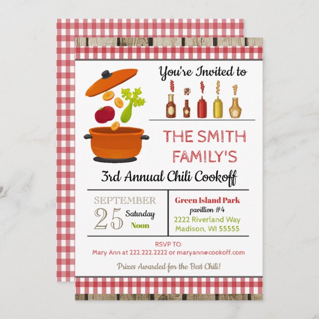 Invitation Chili Cookoff (Devant / Derrière)