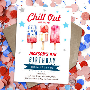 Invitation Chill Out Enfants Été Glace Pop Anniversaire