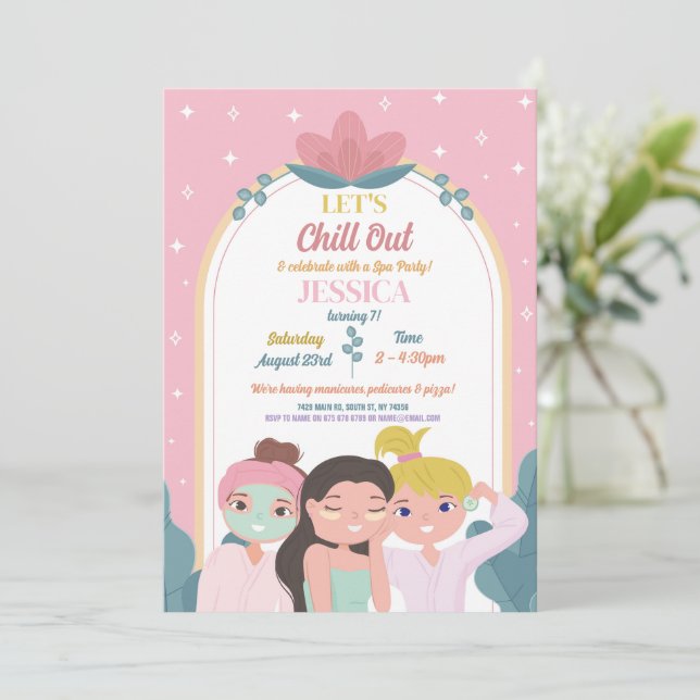 Invitation Chill Out Spa Anniversaire Manucure (Debout devant)
