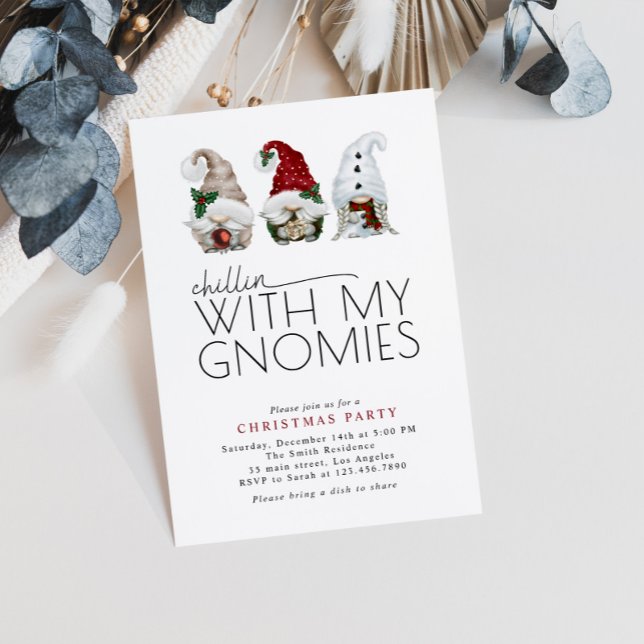 Invitation Chillin Avec Mes Gnomes Fête de Noël (Créateur téléchargé)