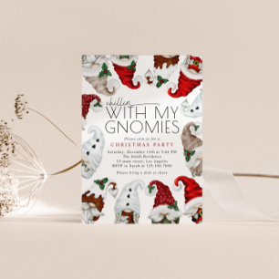 Invitation Chillin Avec Mes Gnomes Fête de Noël