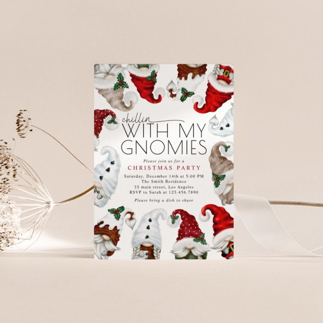 Invitation Chillin Avec Mes Gnomes Fête de Noël (Créateur téléchargé)