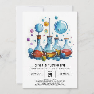 Invitation Chimie pour enfants Whimsy Scientifique Anniversai