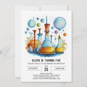 Invitation Chimiste de la flacon Whimsical Scientifique Anniv