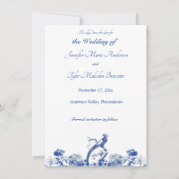 Chine florale bleue et blanche Motif avec oiseaux