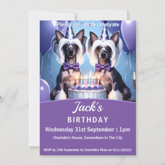 Invitation Chinese Crested Birthday Party