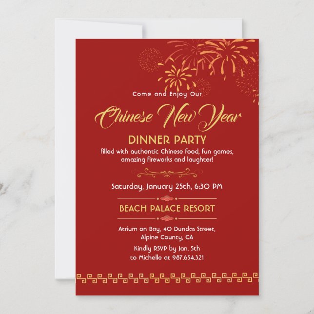 Invitation Chinese Lunar New Year 2026 Horse Year Party  (Dos)
