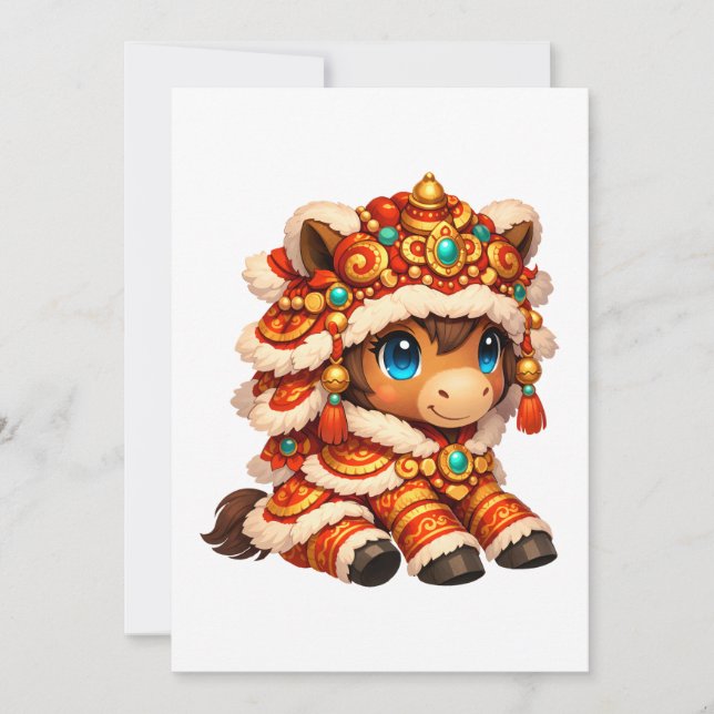 Invitation Chinese New Year Horse 2026 Zodiac (Devant)