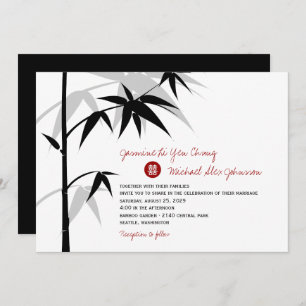 Invitation chinois de mariage d'arbre en bambou
