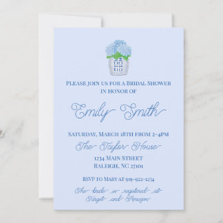 Invitation Chinoiserie bleu et blanc Hydrangea Fête des marié