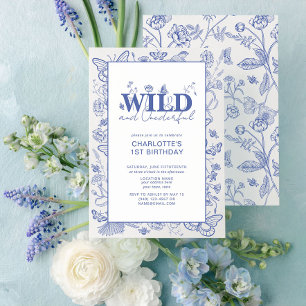 Invitation Chinoiserie Blue Wild & Onederday 1er anniversaire