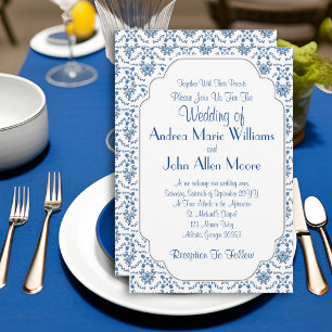 Invitation Chinoiserie Delft Motif bleu ・ mariage personnalis