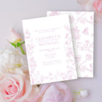 Chinoiserie Dusty Rose Floral Post Mariage Brunch