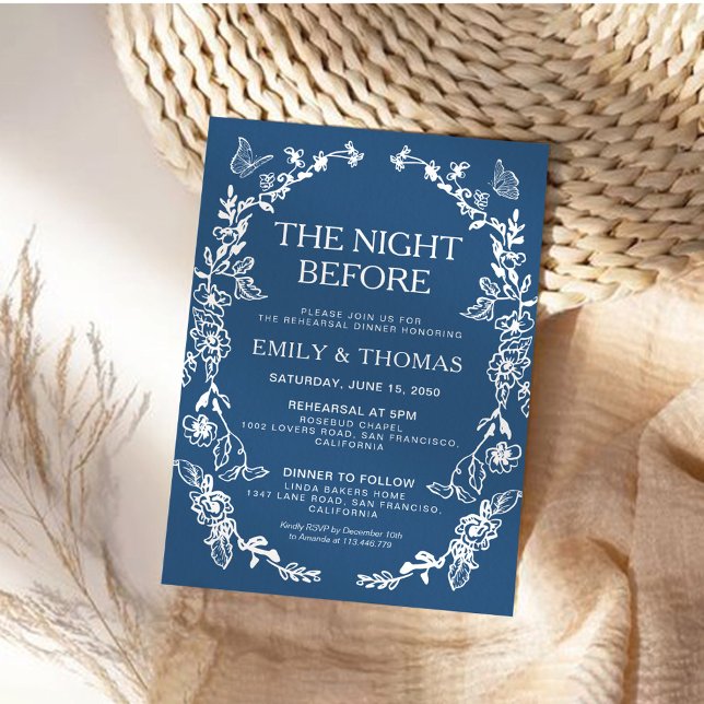 Invitation Chinoiserie Florale La Nuit Avant L'Invitation (Créateur téléchargé)