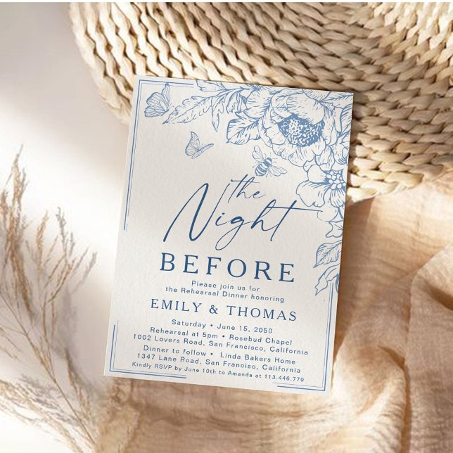Invitation Chinoiserie Florale La Nuit Avant L'Invitation (Créateur téléchargé)