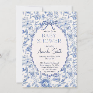 Invitation Chinoiserie Flower Garden avec bow baby shower