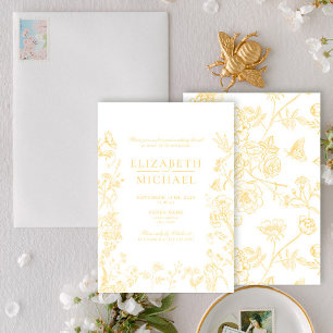 Invitation Chinoiserie Gold Victorian Post Mariage Brunch