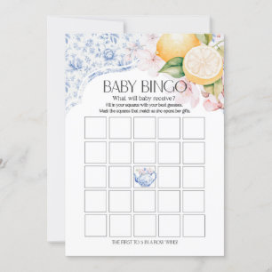 Invitation Chinoiserie Lemon Tea Party Baby Bingo Douche Jeu