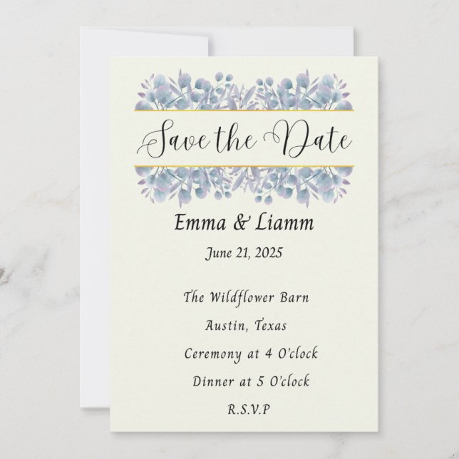 Invitation Chinoiserie Matching Save the Date Card (Devant)