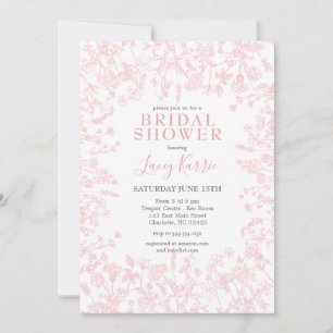 Invitation Chinoiserie rose Floral Bridal Shower Invitation,