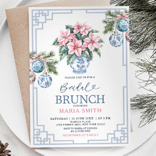 Invitation Chinoiserie Rose Floral Noël Bridal Brunch