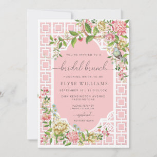 Invitation Chinoiserie rose Trianon Nuptiale Brunch Invitatio