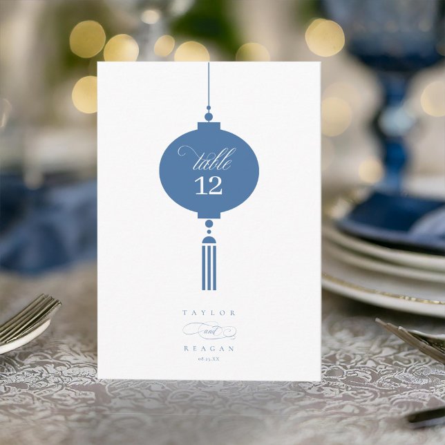 Invitation Chinoiserie Suspension Motif Lanterne No de table  (Créateur téléchargé)