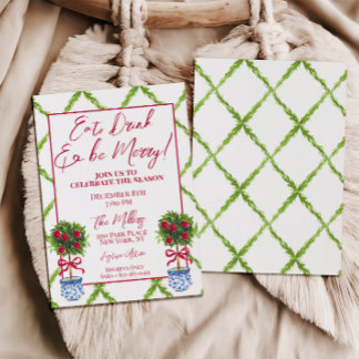 Invitation Chinoiserie Topiary Christmas Party