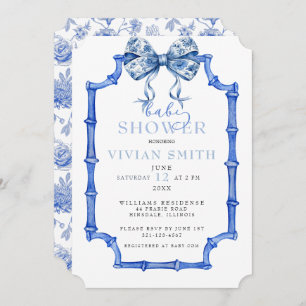 Invitation Chinoiserie Vintage Bow et Baby shower de cadre