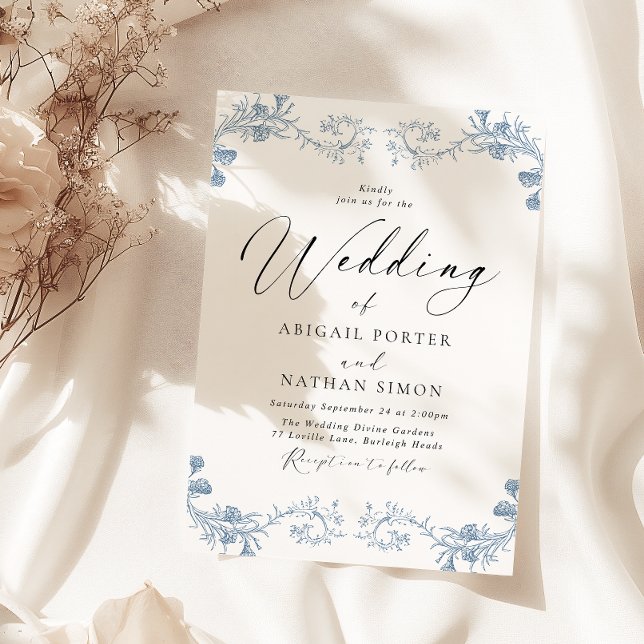 Invitation Chinoiserie Vintage classique Mariage élégant (Créateur téléchargé)