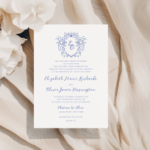 Invitation Chinoiserie Vintage Monogramme Mariage