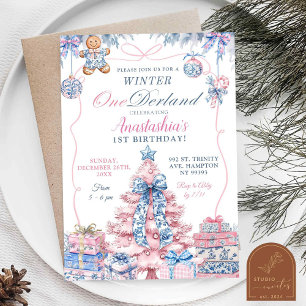 Invitation Chinoiserie Winter Onederland Coquette Anniversair
