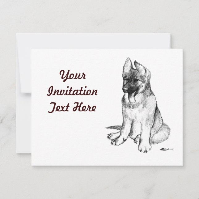 Invitation Chiot berger allemand (Devant)