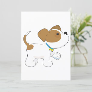 Invitation Chiot blessé avec patte bandée