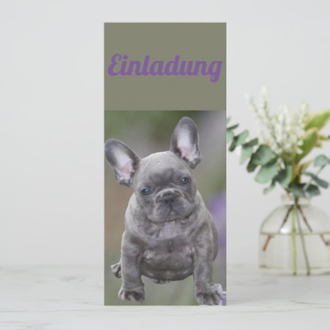 Invitation chiot de bouledogue français Bulldog français (Debout devant)