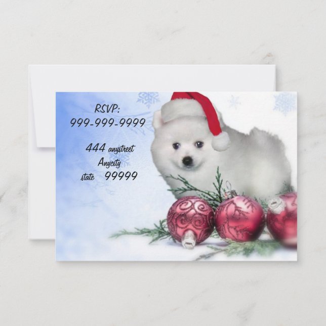 Invitation Chiot de Noël Eskimo (Dos)