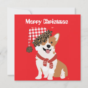Invitation Chiot de vacances adorable portant un chapeau de P