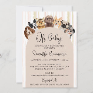 Invitation Chiots Beige Oh Baby