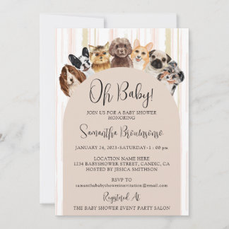 Invitation Chiots Beige Oh Baby