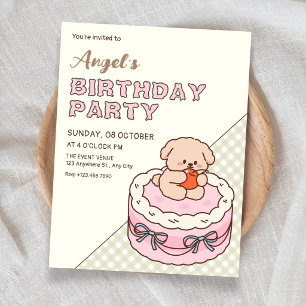 Invitation Chiots gâteau mignon