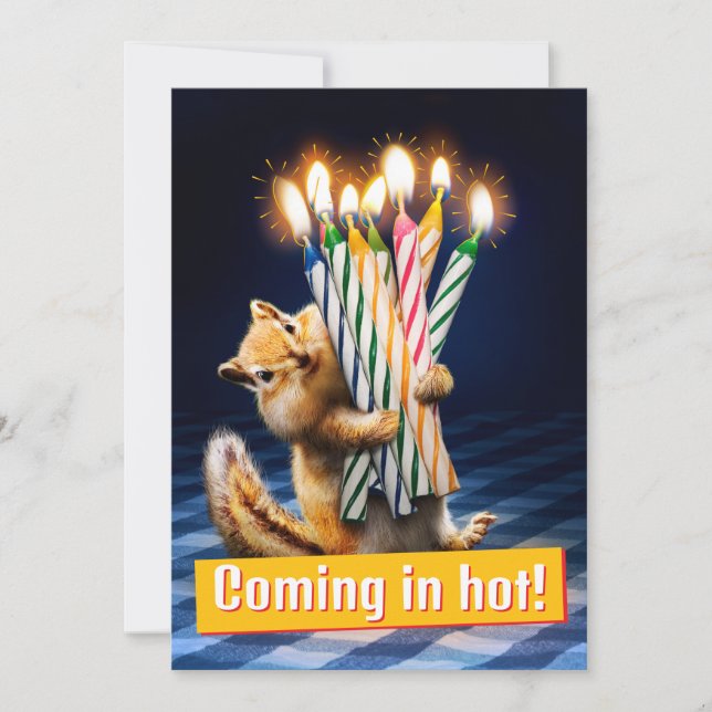 Invitation Chipmunk Birthday Candles (Devant)