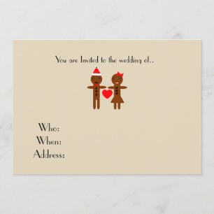 Invitation chirstmas mariage pain d'épices homme et femme